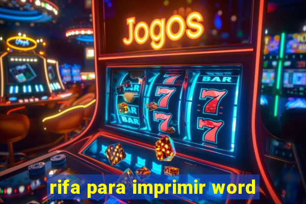 rifa para imprimir word